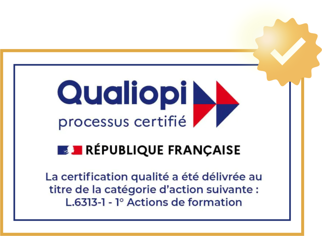 Qualiopi — la certification qualité a été délivrée au titre de la catégorie d'action : L.6313-1 - 1° Actions de formation